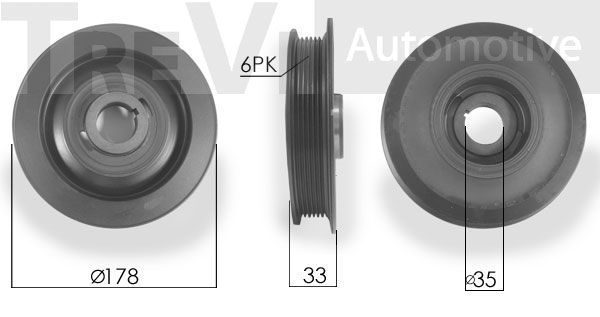 TREVI AUTOMOTIVE Piedziņas skriemelis, Kloķvārpsta PC1018